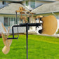 Handmade metal windmill, decoration with ground plug