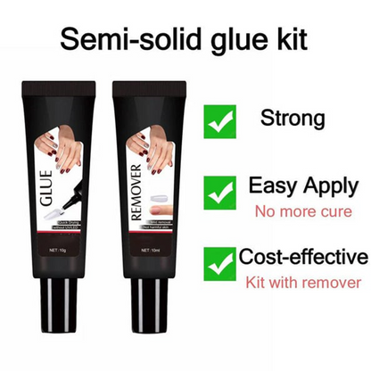 💅✨ PROMO 50% OFF! Semi-Liquid Nail Glue 10s Drying No UV – Anti-Drip Gel Ultra Strong Hold, Precision Remover 2-3min, Safe No Burning · Buy 1 Get 1 Free 🔥
