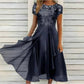 🎉 LIMITED TIME 50% OFF! 👗 Women’s Elegant Round Neck Dress – Lace Detail, Flowing Silhouette & Waist-Defining Fit 🌸