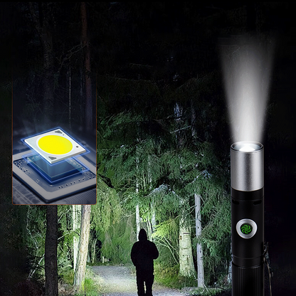 🔥Multi-Mode Arc + Alarm Zoom Bright Flashlight