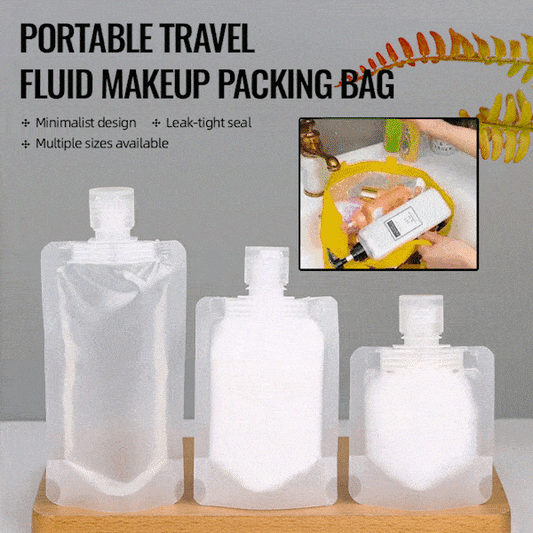 🌷 SUPER PRACTICAL! 🛫 Portable Travel Fluid Makeup Packing Bag (10 Pcs) – Leak-Proof, Transparent & Reusable – Travel Light, Hassle-Free ✨
