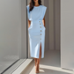 👗 LIMITED-TIME 50% OFF! ✨ Slit Midi Dress – Elegant High Slit, Body-Hugging & Versatile for Cocktail to Evening 🥂