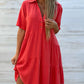 💝 Solid Color Comfort Lapel Button Dress – Classic Lapel Design & Soft Breathable Fabric 🌸ss