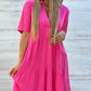 💝 Solid Color Comfort Lapel Button Dress – Classic Lapel Design & Soft Breathable Fabric 🌸ss