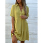 💝 Solid Color Comfort Lapel Button Dress – Classic Lapel Design & Soft Breathable Fabric 🌸ss