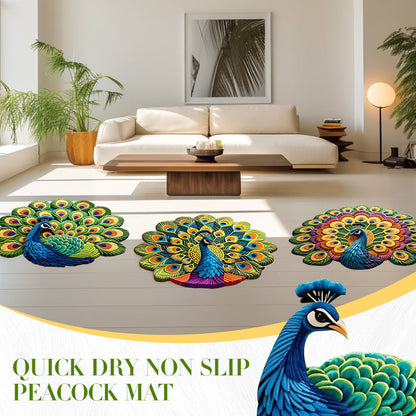 Quick-Dry Non-Slip Peacock Mat