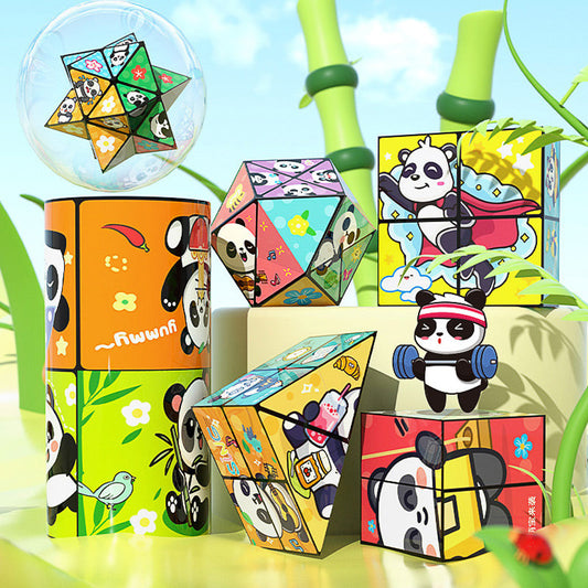 Creative Folding Panda Cube Puzzle Toy for Kids