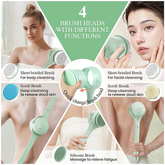 🎁 2026 NEW ARRIVALS 50% OFF! 💥 Long-Handled Electric Exfoliating Bath Brush – Powerful Motor, IPX7 Waterproof & Dual-Handle Design 🚿