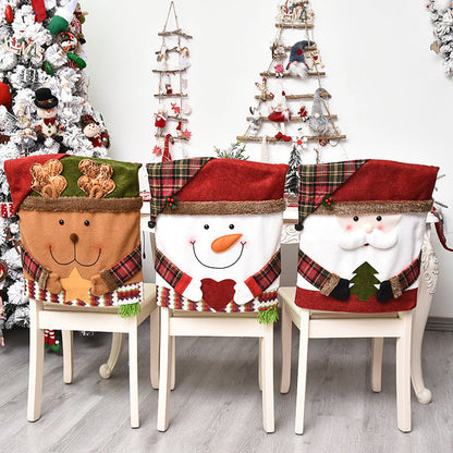 🎅 50% OFF! ✨ Christmas Themed Chair Cover – Linen & Brushed Cloth, Santa Claus / Snowman / Elk Designs & 54×48cm Size – Festive Protection for Holiday Gatherings 🪑