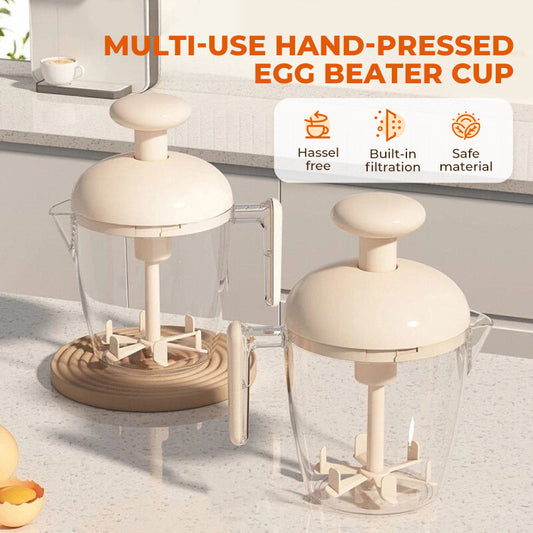 Multi-Function Hand-Pressed Egg Beater Cup for Home