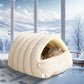 😸 50% OFF! ✨ Warm Cozy Plush Pet Cave – Insulated Cloud-Soft Plush, Draft-Free Dome Design & Double-Dose PP Cotton – Adjustable Entryway with Spacious Interior for Deep Restful Sleep 🛏️