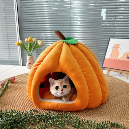 💥 LIMITED TIME 50% OFF! 🐾 Warm & Cozy Semi-Enclosed Pet Bed – Thickened Plush, All-Season Comfort & Moisture-Resistant Base ✨
