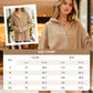 🎉 LIMITED TIME 50% OFF! 🧥 Women's Fashion Long Sleeve Hoodie – V-Neck Button Design & Relaxed Fit with Side Slits 🌸