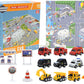 🎁🔥 FLASH SALE HALF-PRICE! 🚜 Boys Construction Truck Advent Calendar – 24 Surprise Toy Sets with Alloy Vehicles, 2 Play Maps & Road Signs ✨