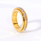 📍 LIMITED TIME 50% OFF! 💍 Titanium Steel Rotatable Spinner Ring with Zirconia – Stress-Relief Design, 18K Gold Plating & Hypoallergenic ✨