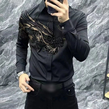 👔 60% OFF! 🎨 MEN'S PRINTED SHIRT - Slim Fit & Moisture-Wicking Fabric, Modern Cut for Business and Casual Occasions, Wrinkle-Resistant 🌟🧳