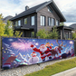 🎅 50% OFF! ✨ Outdoor Christmas Hanging Banner – Fade-Resistant Santa Design, Durable Weatherproof Polyester & Pre-Installed Grommets – Festive Holiday Decor for Porch, Fence & Garden 🎄