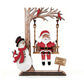 3D Wooden Santa on Swing Tabletop Decor