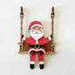 3D Wooden Santa on Swing Tabletop Decor