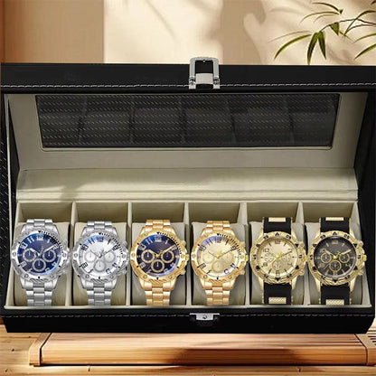 ⌚ 60% OFF NOW! 🎁 Men's 6-Piece Watch Set – Elegant Collection, Stylish Gift Box & Perfect for All Occasions ✨📦