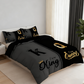 3-Piece "King & Queen" Couple's Duvet Cover Set
