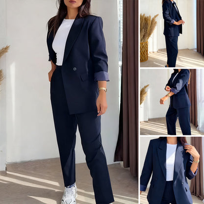 Women's Classic Blazer & Pants 2-Piece Set