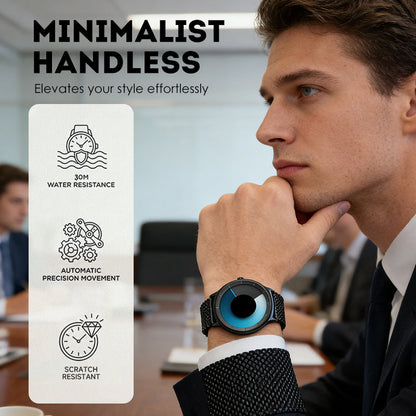 ⌚ LIMITED-TIME 50% OFF! ✨ Men's Handless Quartz Watch – Minimalist, 30m Water Resistant, Steel Band 🌀