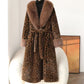 🧥Women's Leopard Print Fluffy Faux Fur Coat with Belt（50% OFF）