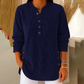 Women's Button-Up Corduroy Henley Tops