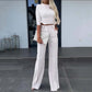 📢40%  OFF!⏰Women's Elegant Crop Top & Wide-Leg Pants Set