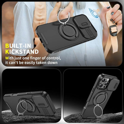 🛡️ 50% OFF! ✨ Heavy Duty Magnetic Ring Kickstand Case with Slide Camera Cover for iPhone – Military-Grade Dual-Layer Drop Protection, 360° Rotating Zinc-Alloy Ring & Privacy Lens Shutter – Magnetic Car Mount Ready for iPhone 12-16 Series 📱