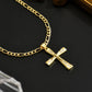 ✝️ 60% OFF! ✨ Gold Crucifix Necklace – Detailed INRI Motif, Adjustable Figaro Chain & Sparkling Finish 💛