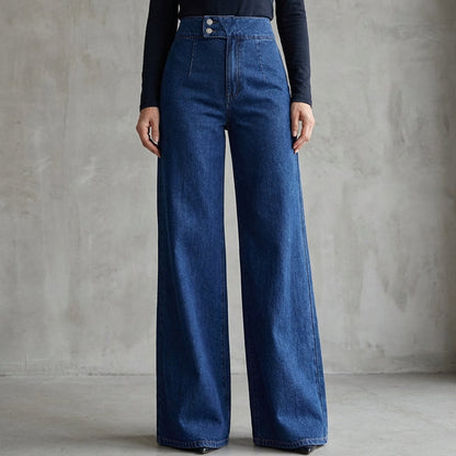 👖 LIMITED-TIME 50% OFF! ✨ Women's Wide-Leg Jeans – High Waist, Elastic Back, Dark Wash ✨