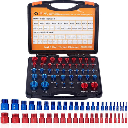 📢📢40% OFF !! ⏰ Nut & Bolt Thread Checker Kit – Dual-Sided, Military-Grade, Metric & Imperial ✨