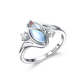 🎉 LIMITED TIME 50% OFF! 💍 Geometric Oval Ring with Zirconia Accents – Moonstone Center, Sparkling Details & Versatile Elegance ✨