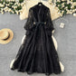 Vintage Embroidered Lantern Sleeve Dress