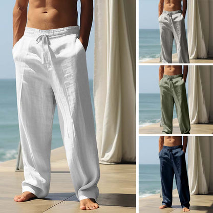 💎 50% OFF! 💎 Men's Casual Loose Linen Pants – Drawstring Waist, Straight-Leg Cut & Breathable Linen Blend
