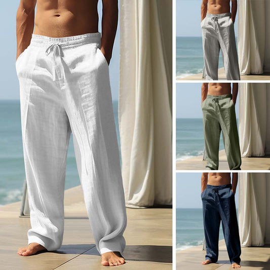💎 50% OFF! 💎 Men's Casual Loose Linen Pants – Drawstring Waist, Straight-Leg Cut & Breathable Linen Blend