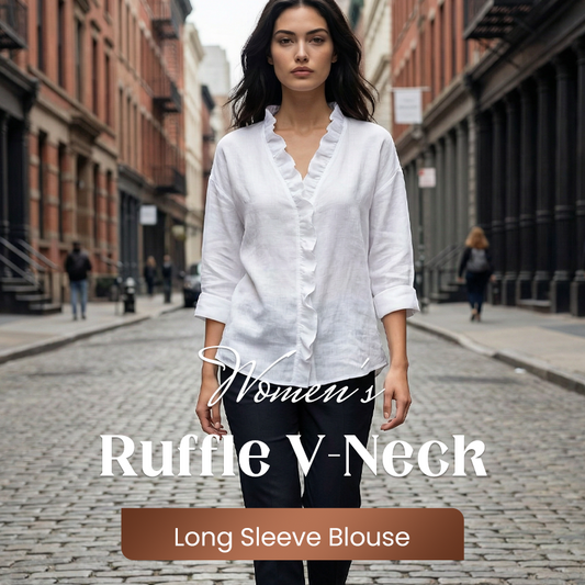 📢📢50% OFF !!!⏰💞50K+ SOLD!👵🌸  Ruffle V-Neck Blouse – Soft, flattering & easy to wear. Perfect for daily elegance. 🕊️✨