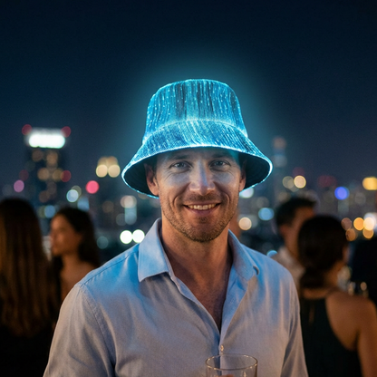 🚀 2026 Future of Style | Glowing Fiber Optic Bucket Hat | Light Up the Night 🌈【-53% Launch Sale】
