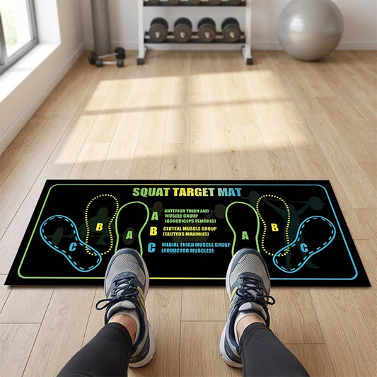 🏋️‍♀️ 50% OFF! ✨ Non-Slip Diatomaceous Earth Squat Target Mat – Guided Foot Positions A/B/C, Sweat-Absorbing & Ultra-Grip Surface – 35×80cm Home Workout Essential 💪