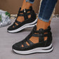 ⏰Women's Fashion Breathable Wedge Sandals with Side Zipper Closure