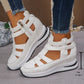 ⏰Women's Fashion Breathable Wedge Sandals with Side Zipper Closure