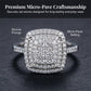 Brilliant Double Halo Square Ring for Women