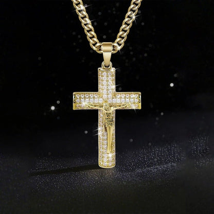 ✝️ 50% OFF NOW! 🔥 Jesus Crucifix Pendant Necklace – 14K Gold Plated, Gift Box & Spiritual Protection 🙏
