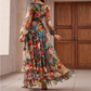 ⏰Romantic V-Neck Lantern Sleeve Floral Dress👗