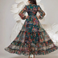⏰Romantic V-Neck Lantern Sleeve Floral Dress👗