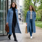 ⏳Time-Limited Special⏰Women’s Casual Longline Button-Up Denim Coat