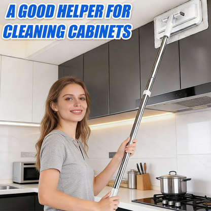 🧹 50% OFF! ✨ Telescopic Flat Dust Mop – Hands-Free Cloth Clamping, 358 Shark-Tooth Grip & Adjustable Stainless Steel Pole – Deep-Clean Ceilings, Walls & Floors 🏠