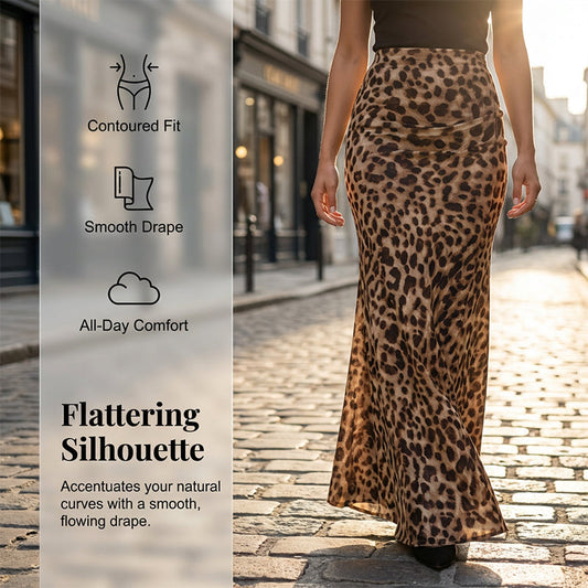 👗 50% OFF NOW! 🐆 Flowy Leopard Print Long Skirt – High-Waisted & Effortless Style ✨